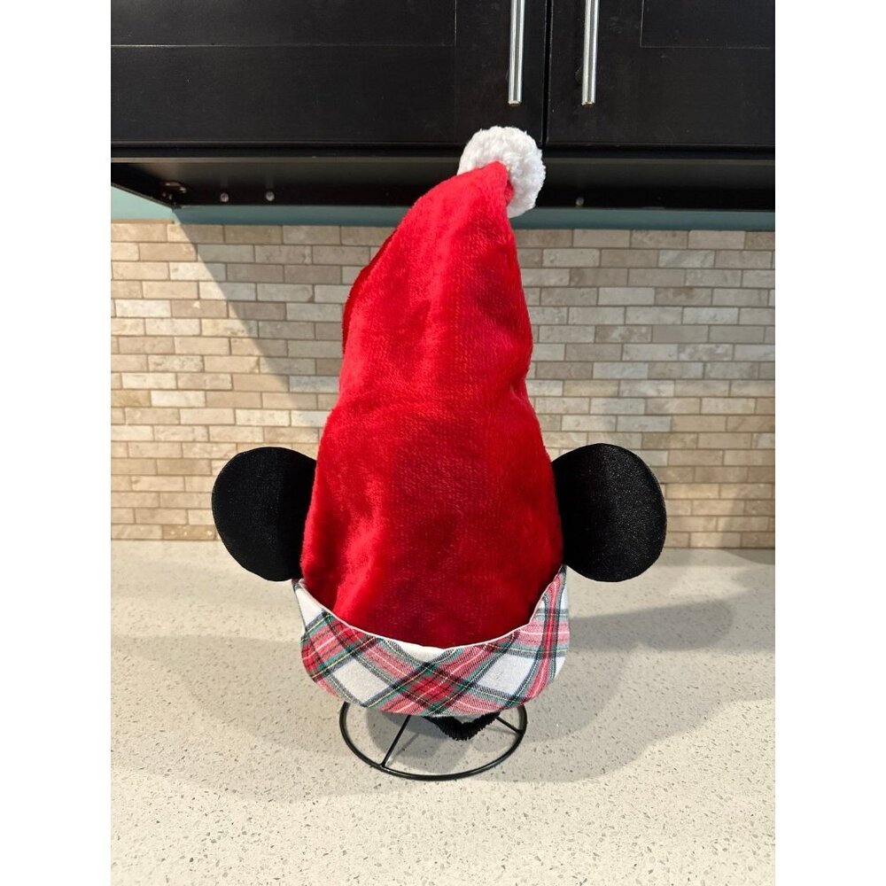 Disney‎ Parks Mickey Mouse 2020 Christmas Holiday Plaid Santa Hat With Ears